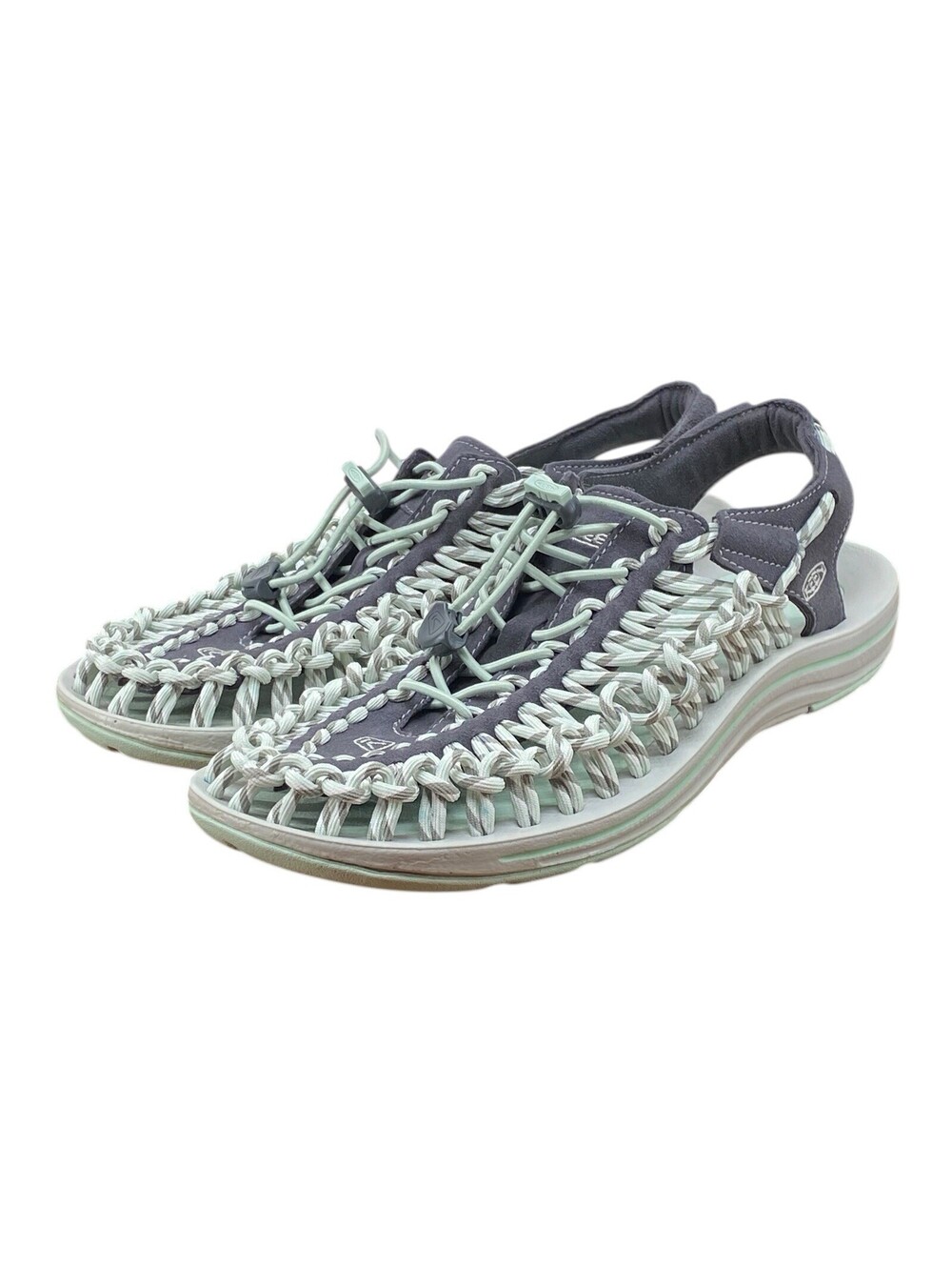 KEEN Uneek Slice Fade Sandals Women's Size 10 Two-Cord Silver Birch Mist Green
